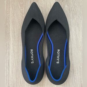 Rothy's Black The Point Flats Size 9
